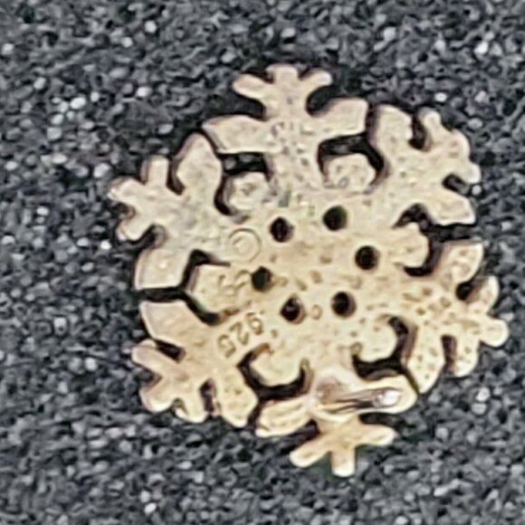 Sterling Silver Snowflake Stud Earrings - Picture 6 of 7